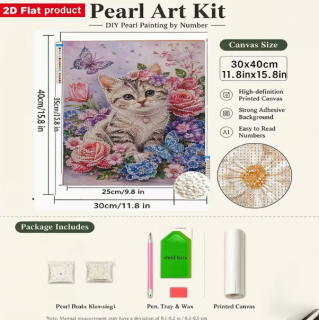 Preview: Diamond Painting Perlen Katze